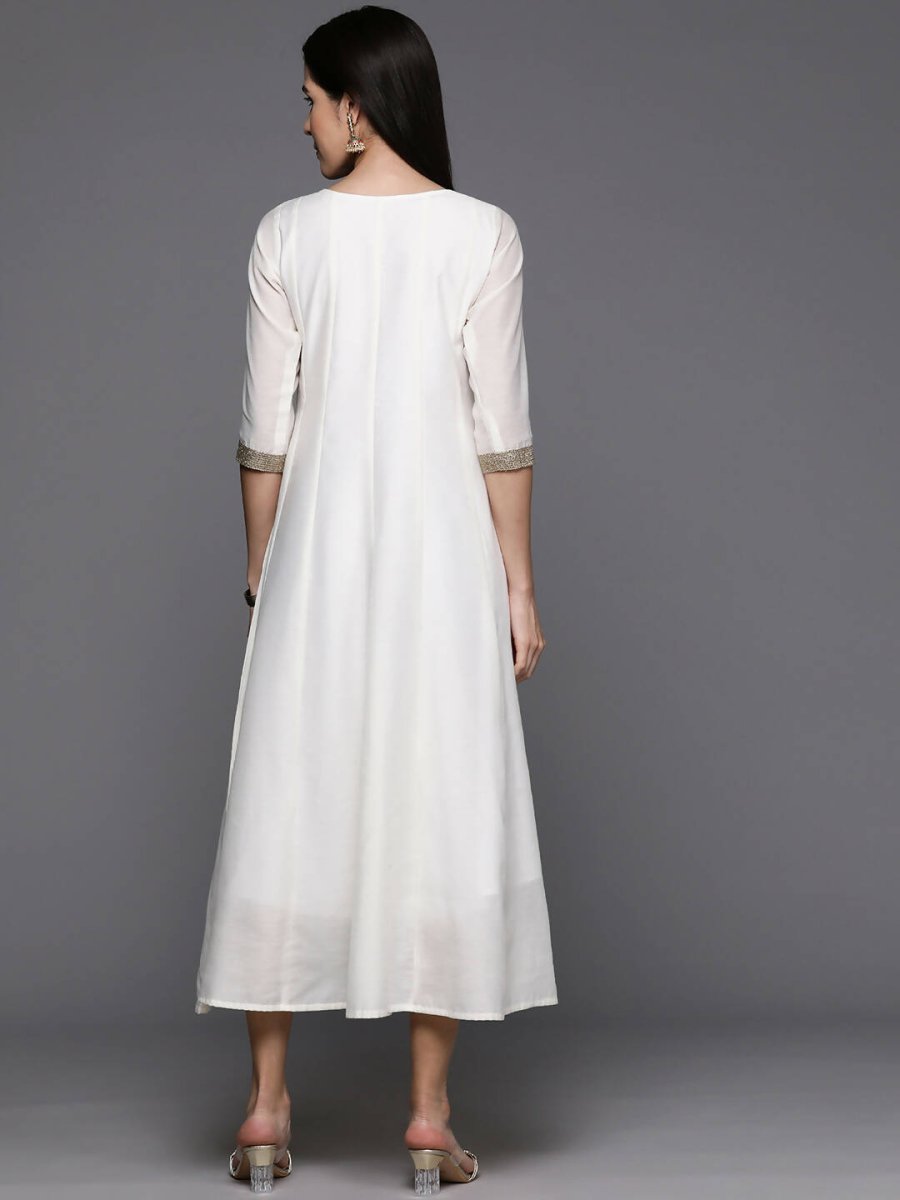 Ahalyaa Women's Traditional wear Ethnic Dress - Off White