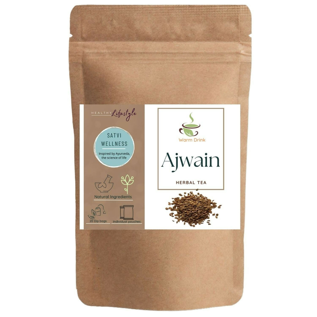 Satvi Wellness Ajwain Tea | Carom Seed Tea Bags | Herbal Tea