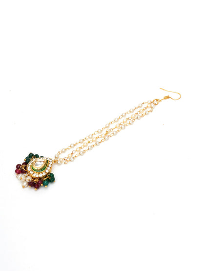 Kundan Maang Tikka (Gold) - Ruby Raang