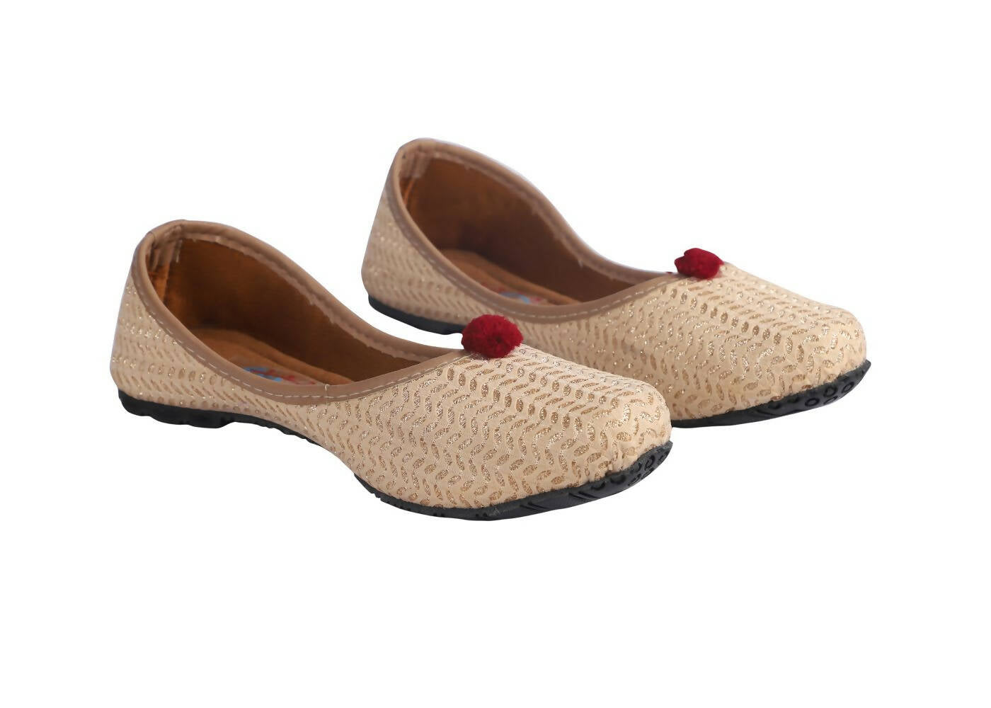Tiny Bugs Girls Ethnic Wear Juttis - Gold