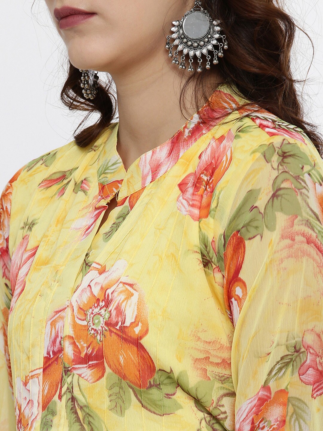Souchii Yellow Printed Maxi Dress