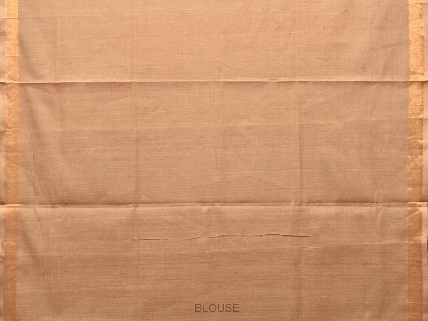 Fawn Khadi Cotton Handloom Saree with Plants Pallu Design - Global Threads