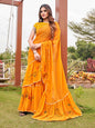Tikhi Imli Mustard Yellow Gotta Patti Ruffles Saree