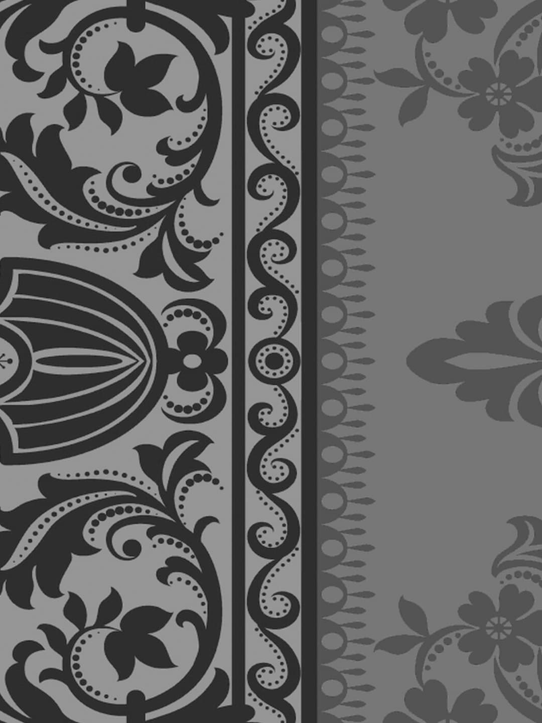 Dreamscape Grey & Black Ethnic Motifs 144 TC Bedsheet with Pillow Covers