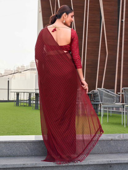 Tikhi Imli Striped Ready to Wear Saree