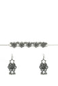 Mominos Fashion Johar Kamal Silver-Plated Brass Finish Floral Desgin Choker For Women