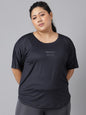 MKH Plus Size Typography Printed Dri-FIT Sports T-Shirt