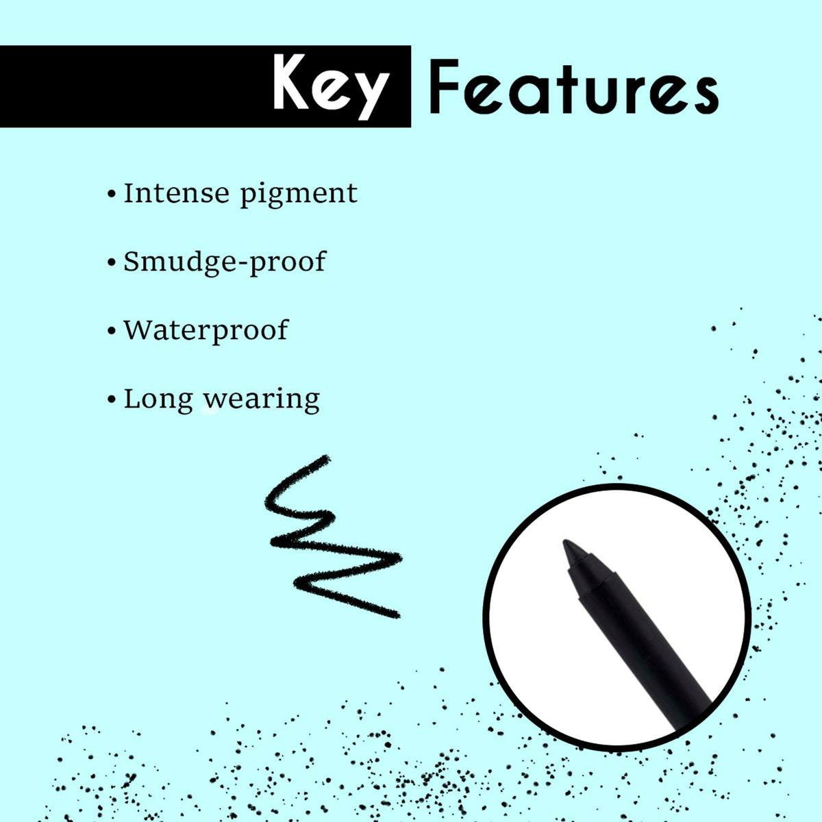 Matt Look Single Stroke Super Glide 24 Hours Water Proof Smudge Proof Eyeliner Kohl Kajal - Jet Black