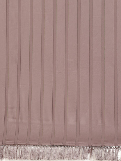 Tikhi Imli Gunmetal-Toned Striped Saree