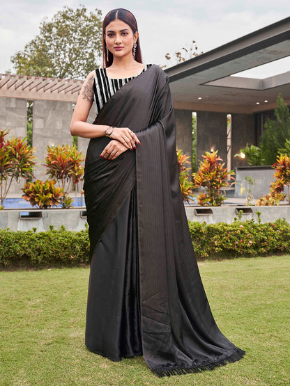 Tikhi Imli Striped Satin Ready to Wear Saree