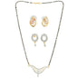 AanyaCentric Gold-Polished Mangalsutra with Pendant, 2 Pair Earrings
