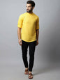 Even Apparels Yellow Color Pure Cotton Men's Kurta With Side Placket (MMS759)