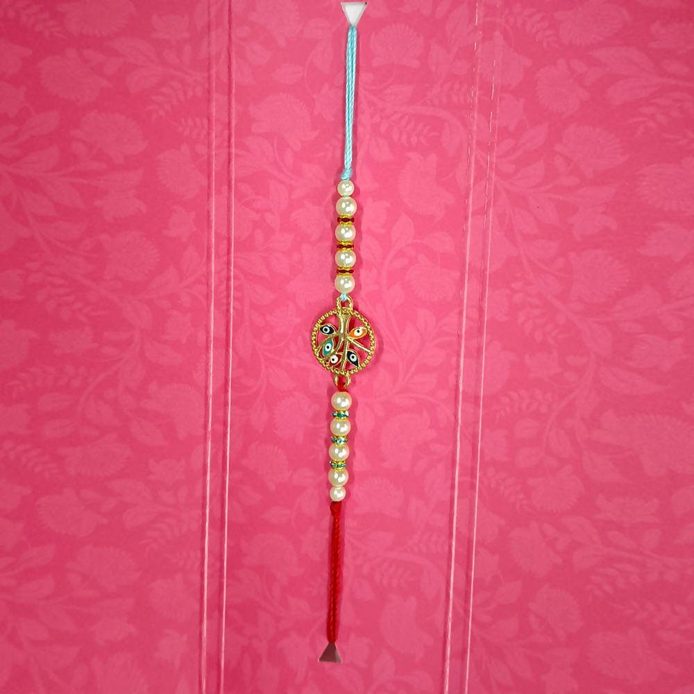 White Pearls Design Rakhi