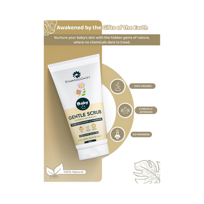 StarAndDaisy Baby Body Scrub with Real Milk & Oats, SLS Free & Paraben free with pH 5.5