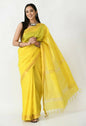 Mominos Fashion Moeza Yellow Bhagalpuri Handloom Silk Raj Shree Saree with unstitched Blouse piece