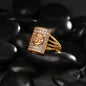 AanyaCentric Gold-Polished American Diamond Ad Ring for Boys & Man