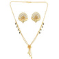 AanyaCentric Gold-Polished Short Mangalsutra Set with Earrings