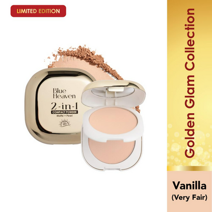 Blue Heaven 2-In-1 Matte + Pearl Compact Powder - Vanilla
