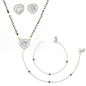 AanyaCentric Gold-Polished Mangalsutra Pendant Earring Set & Silver Plated Anklet