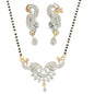AanyaCentric Gold-Polished Mangalsutra Pendant Earring Set & Silver Plated Anklet