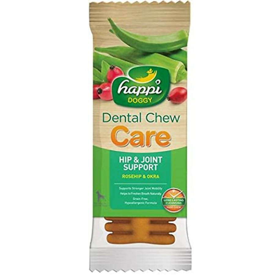 Happi Doggy Dental Chew Care Hip & Joint Support Rosehip & Okra