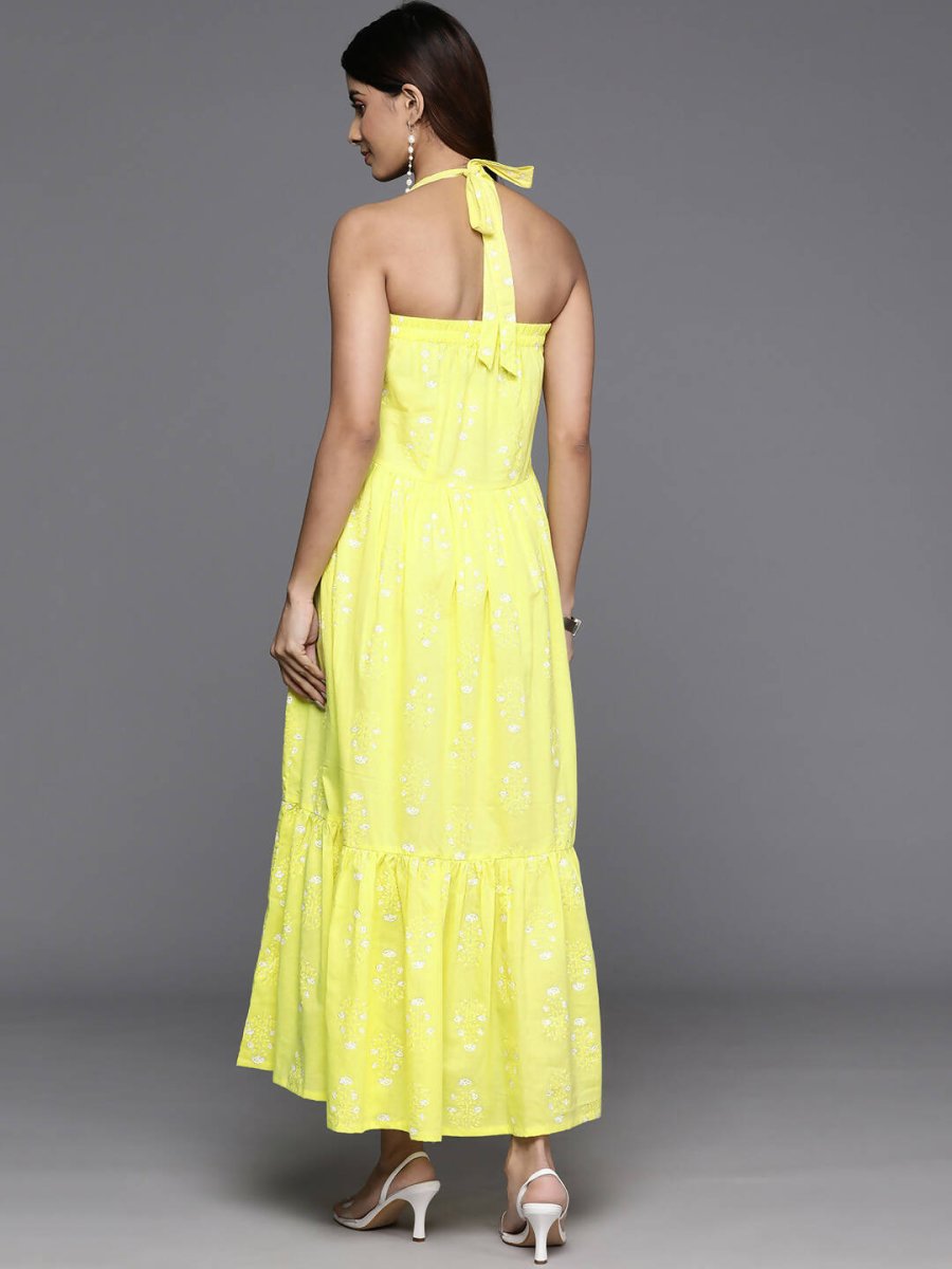 Ahalyaa Women's Traditional wear Dress - Yellow
