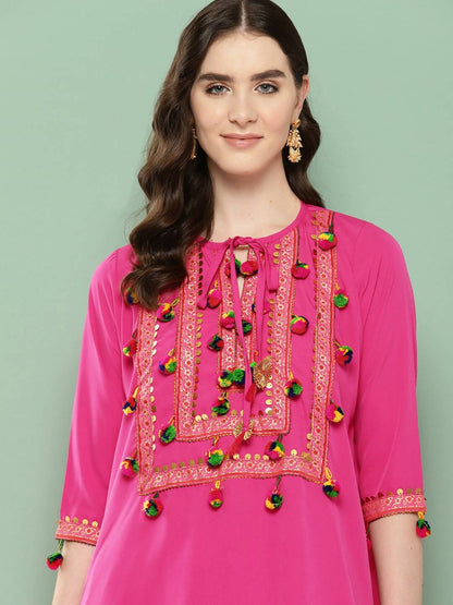 Ahalyaa Women's Traditional Wear Co-ods - Pink