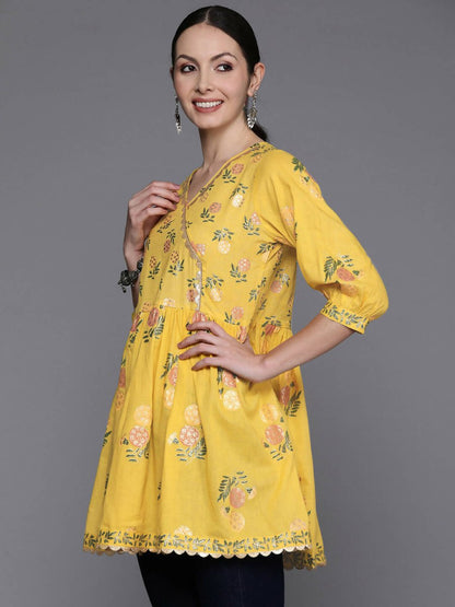 Ahalyaa Women's Traditional wear Tunic - Mustard