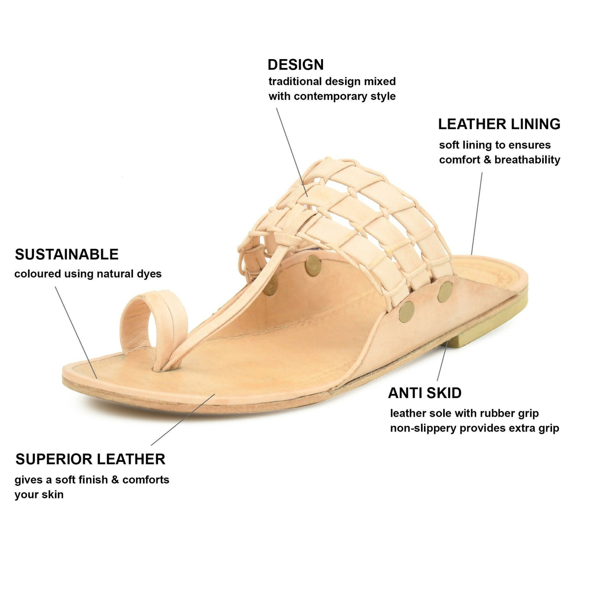 Stepsoft Natural Leather Kolhapuri Chappals For Men – Ideal For Kurta & Ethnic Wear