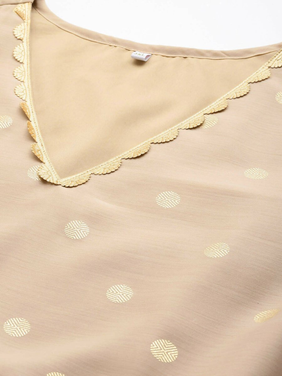 Ahalyaa Women's Traditional wear Ethnic Dress - Tan