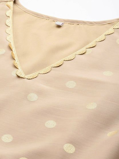 Ahalyaa Women's Traditional wear Ethnic Dress - Tan