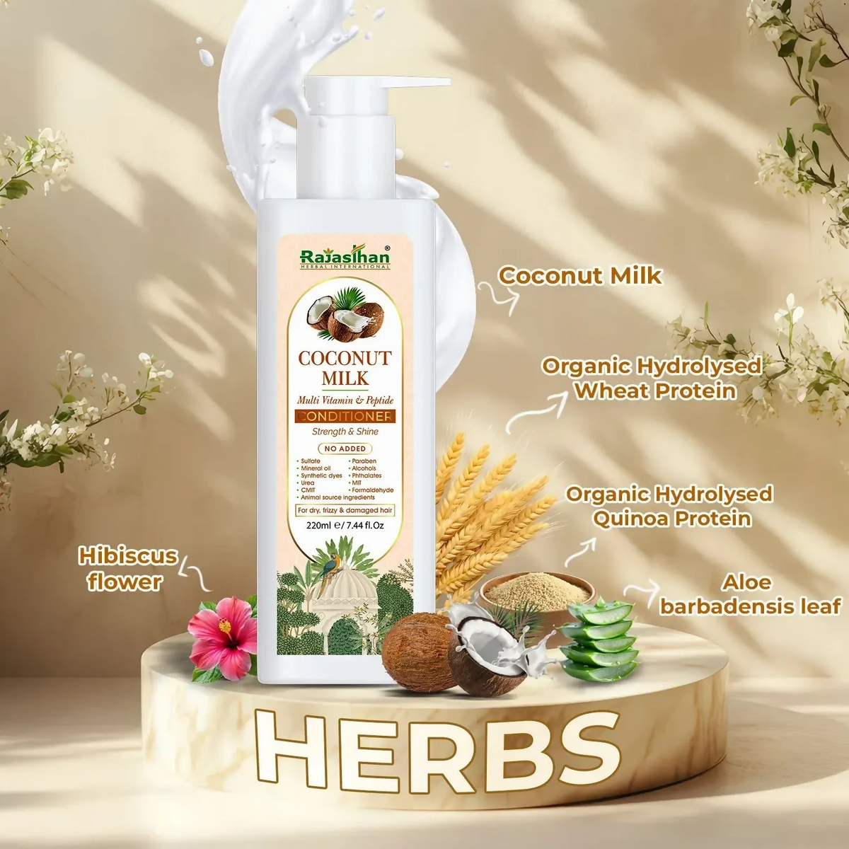 Rajasthan Herbals Coconut Milk Multi Vitamin & Peptide Conditioner