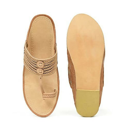Stepsoft Men'S Natural Kolhapuri Chappal | Original Handcrafted Leather Ethnic Slippers