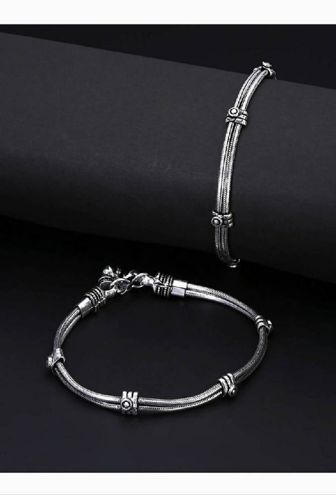 Mominos Fashion Traditional German Silver Anklets