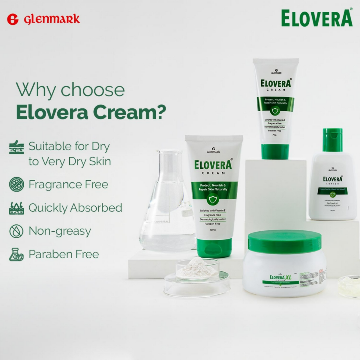 Glenmark Elovera Moisturising Cream For Dry Skin