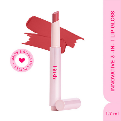 Gush Beauty Hybrid Gloss Butter Balm High Shine & Hydrating - Rosy Mauve