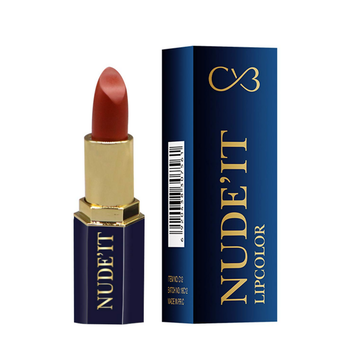 CVB C12 Nude’It Lip Colour for Smudge Proof Matte Finish 204 Rusty