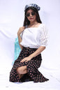 Diva Globe White Akoba Sleeved Overlap Top