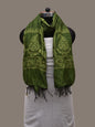 Green Bandhani Silk Handloom Stole with Mango Design - Global Threads