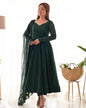 Evanik Green Pure Faux Georgette Lucknowi Sequence Work Anarkali Set