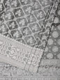 Grey Cut Work Tussar Cotton Saree with All Over Jamdani Style Design - Global Threads