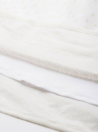 Ahalyaa Women's Traditional wear Ethnic Dress - Off White