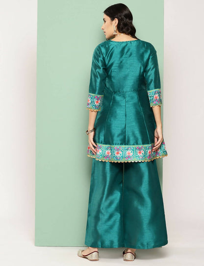 Ahalyaa Women's Traditional Wear Co-ods - Green