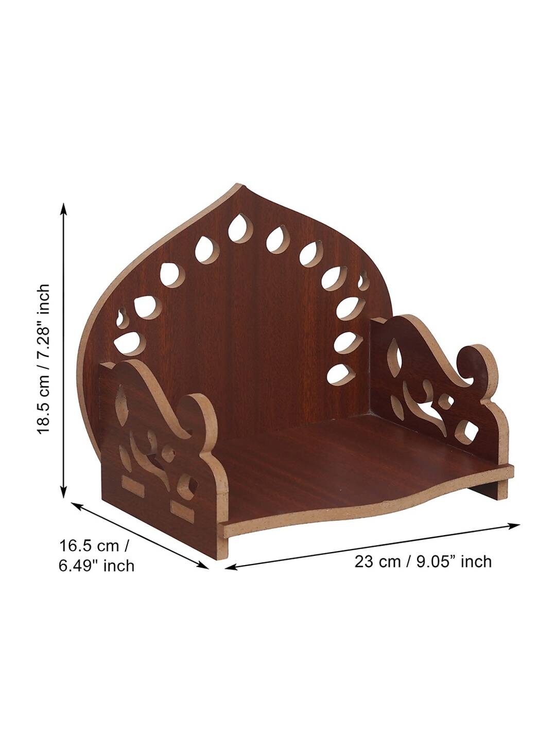 eCraftIndia Brown Decorative Wooden Pooja Temple