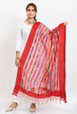Mominos Fashion Moeza Women's Orgenza Multi Thread Mirror Work Red Dupatta