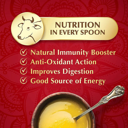Dabur Cow Ghee | Desi Cow Milk Ghee | Made From Grass Fed Cow's Milk | Organic Ghee