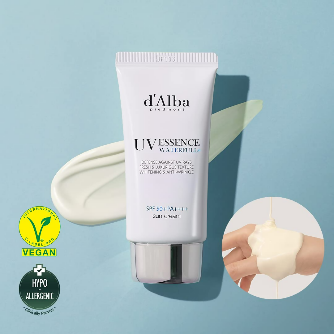 d'Alba Piedmont Italian White Truffle Waterfull Essence Sunscreen Vegan Skincare Lightweight Sunscreen With Spf 50+ Pa++++