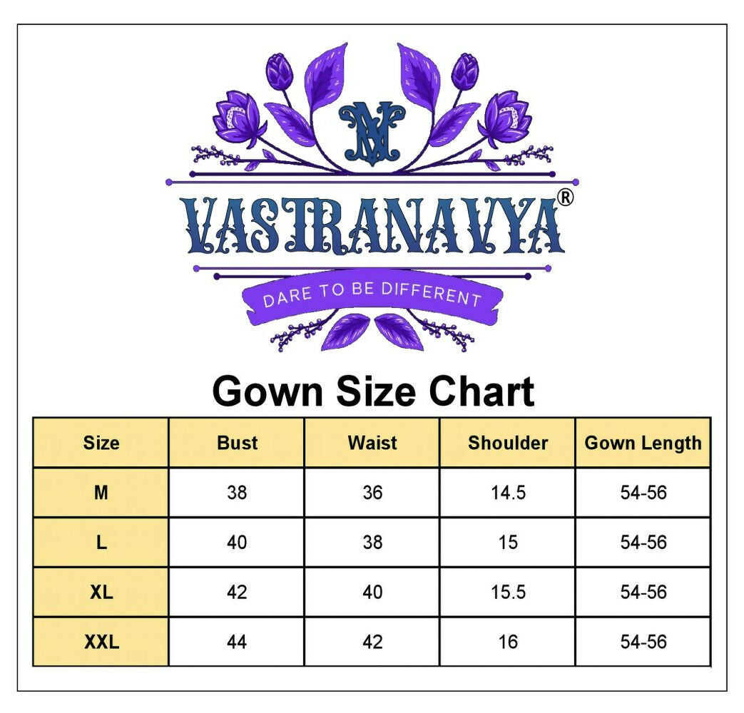 Vastranavya Purple Faux Blooming With Beads Embroidered work and Rich Floral Pedding Digital Print Gown