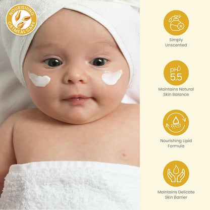 Mother Sparsh Simply Unscented Baby Face Cream with Oatmeal, for Sensitive Skin