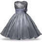 Asmaani Baby Girl Grey Color Satin A-Line Maxi Full Length Dress (AS-DRESS-22049)